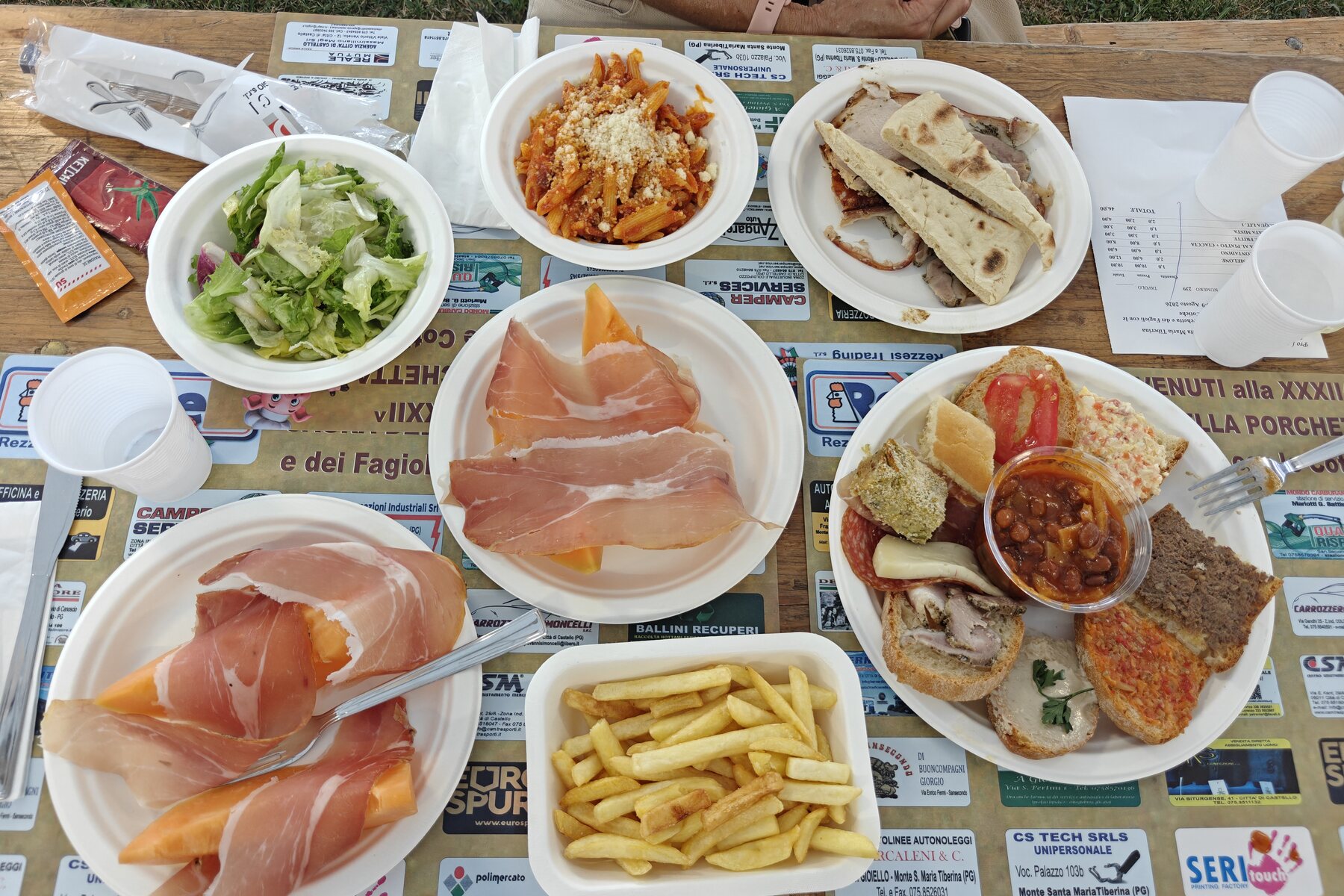 A generous plate of food served at Monte’s summer festa