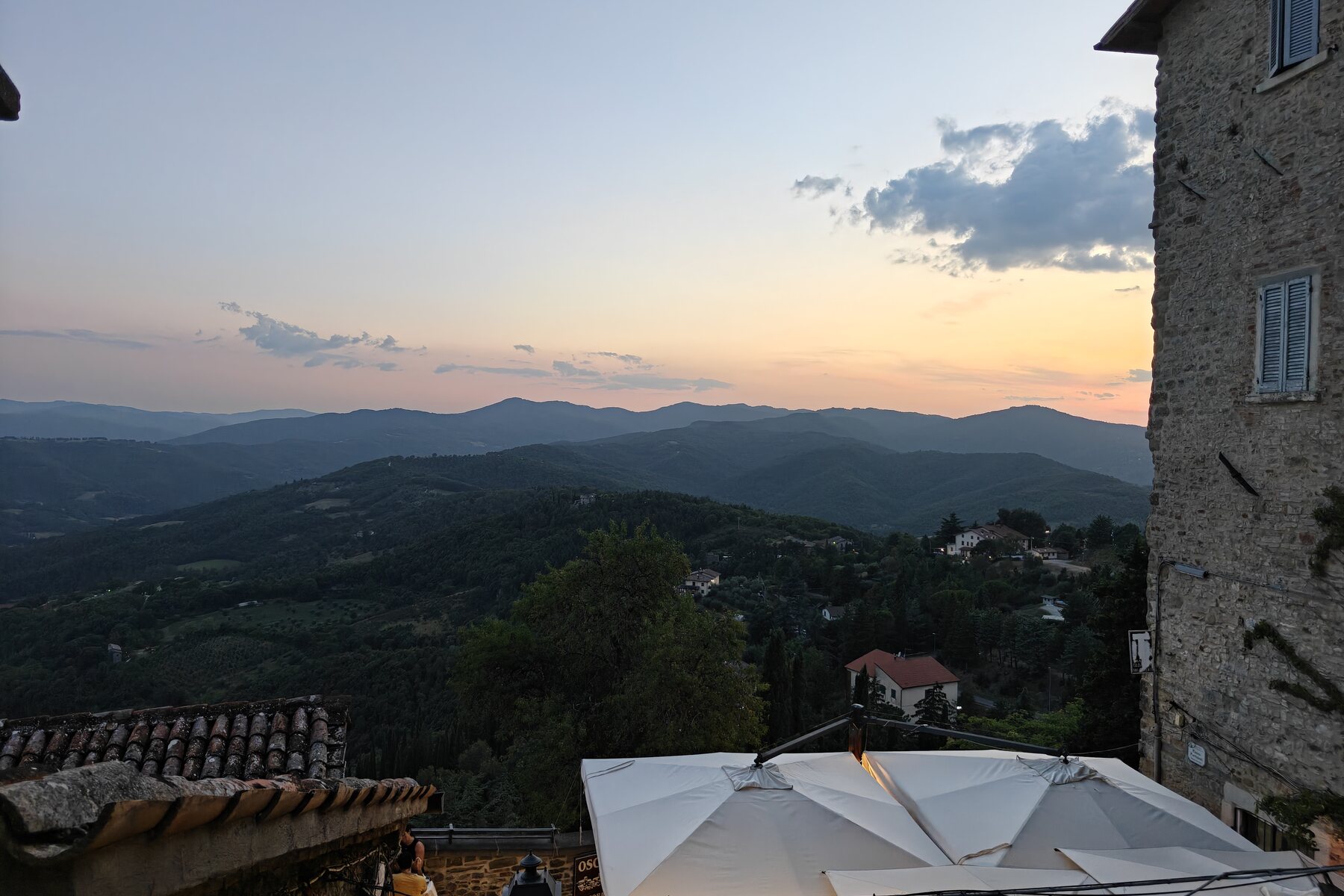 Sunset from a terrace in Monte Santa Maria Tiberina